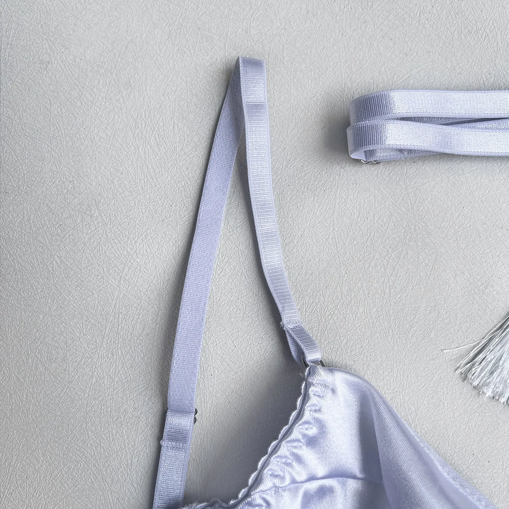 3-Częściowy Komplet Bielizny Satynowej