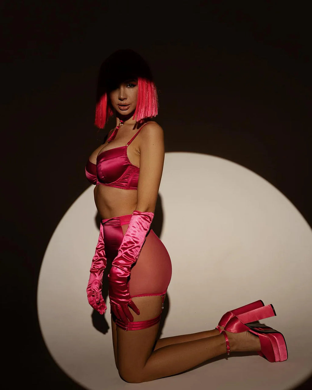 3-Częściowy Komplet Bielizny Satynowej