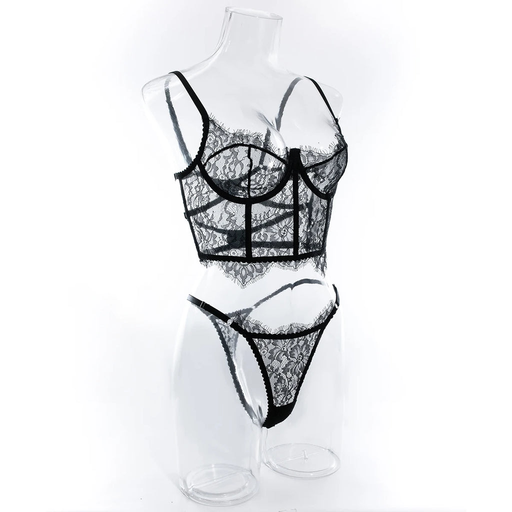 Koronkowy Komplet "Eyelash Corset"