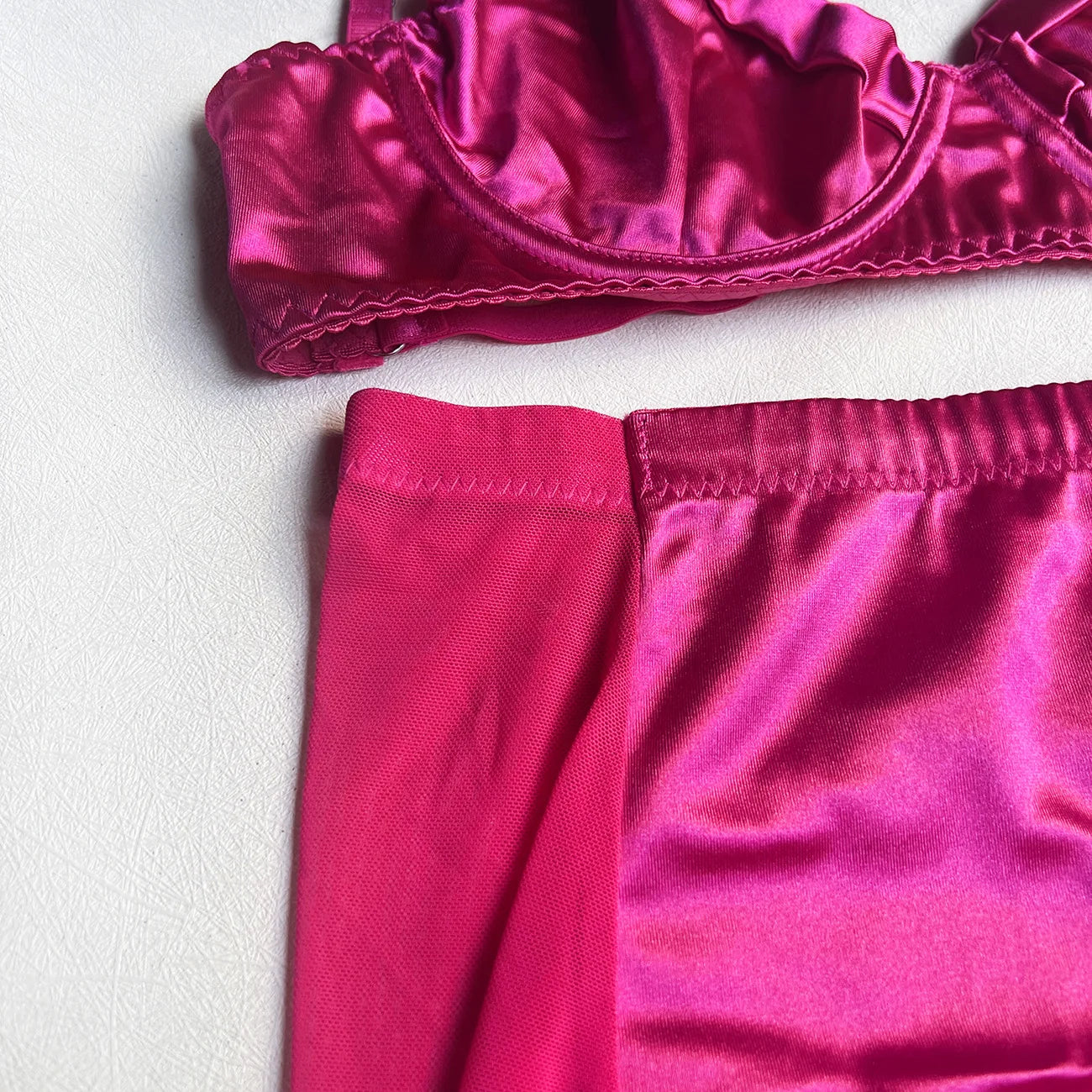 3-Częściowy Komplet Bielizny Satynowej